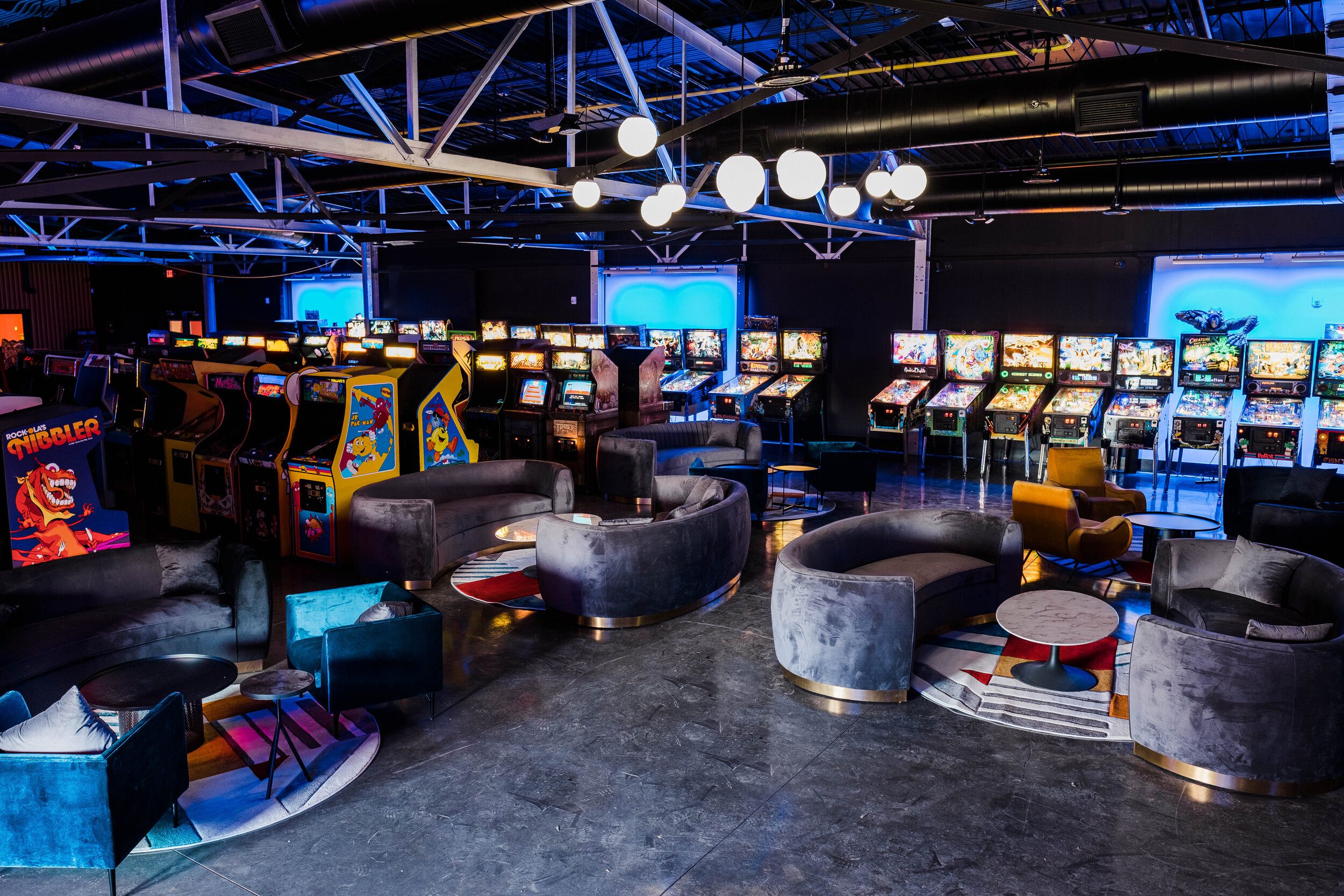 game terminal couch and lounge area
